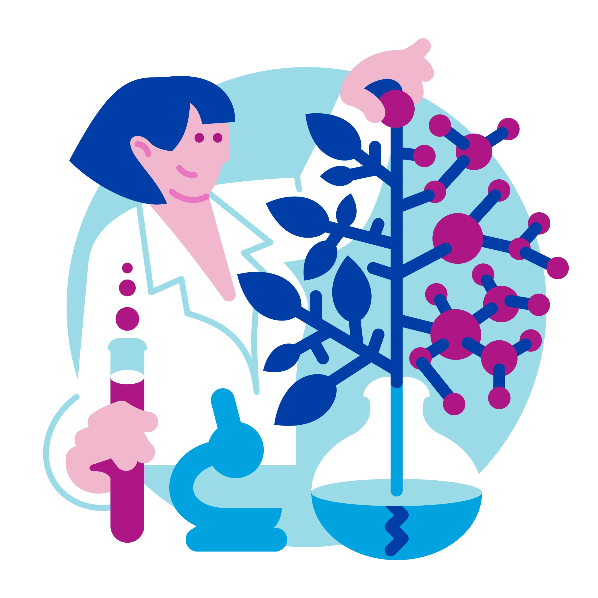 科研人员在实验室中检测产品成分